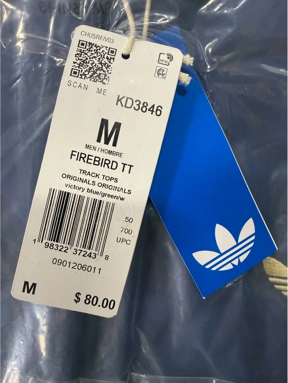 Adidas Originals Firebird Suit Jacket & Pants VICTORY BLUE Red/Green MEDIUM M
